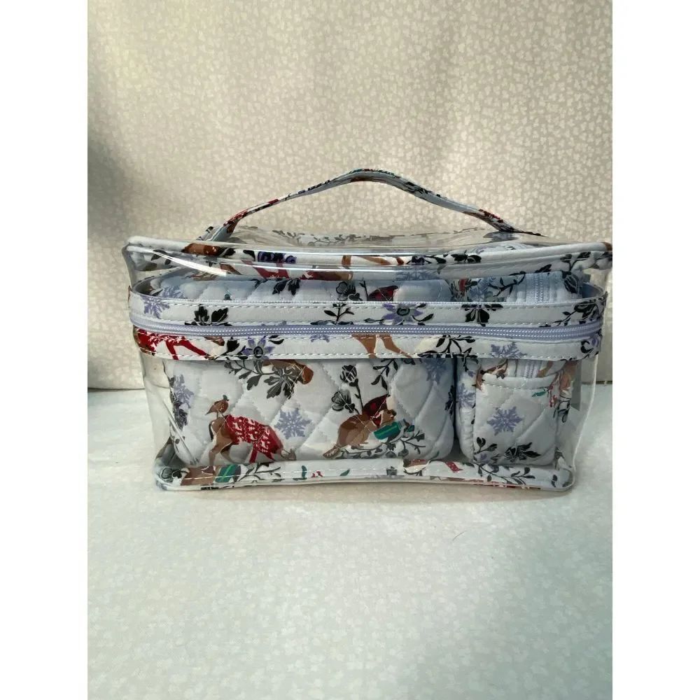 Vera Bradley 3 Pc Cosmetic Set - Merry Mischief Snow Days